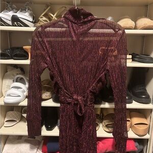 Maroon shimmer dress originally from Revolve. Never worn. Tags removed.